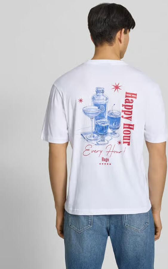 HUGO Blue Regular fit T-shirt van puur katoen model 'NUCAVO'