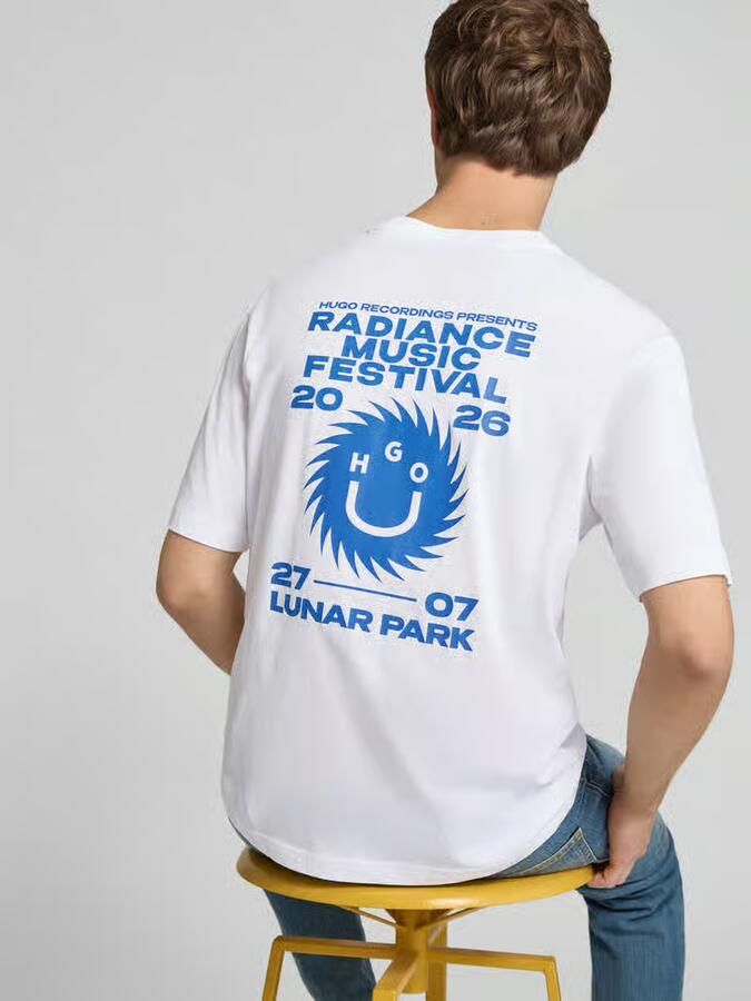 HUGO Blue regular fit t-shirt van puur katoen model 'Nunarix' - Foto 3