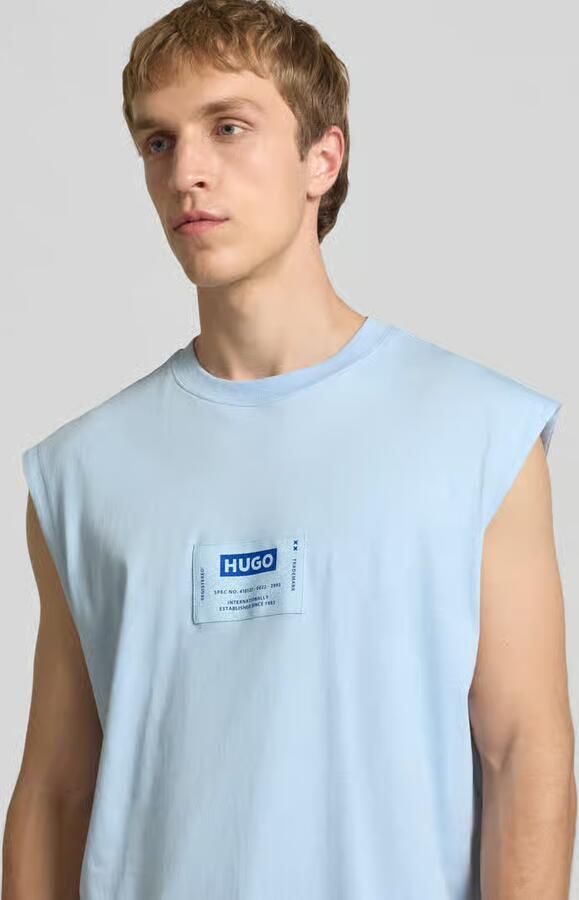 HUGO Blue regular fit tank top van puur katoen model 'NURAZAK'