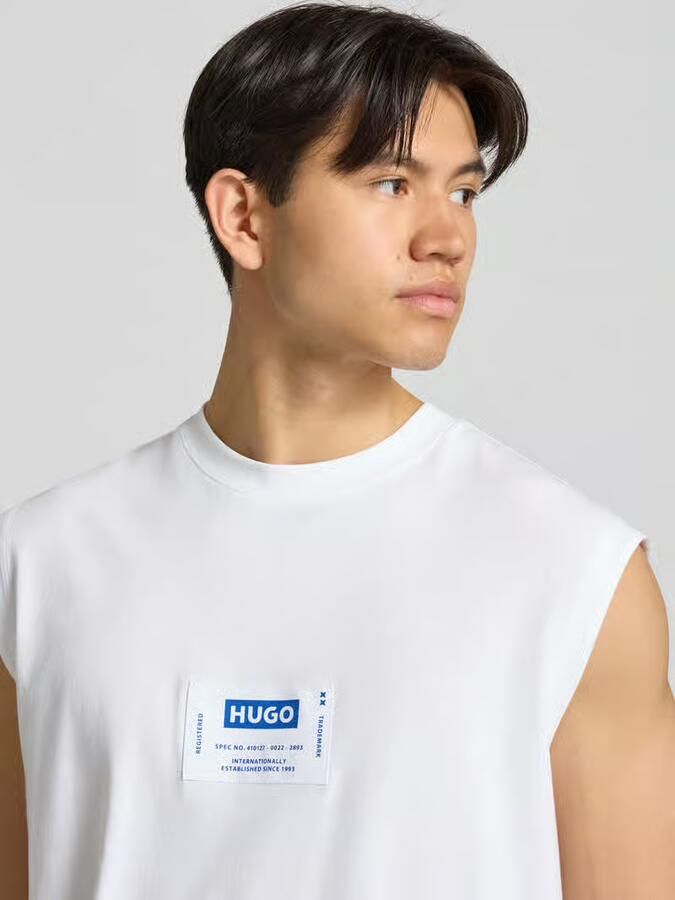 HUGO Blue regular fit tank top van puur katoen model 'NURAZAK'