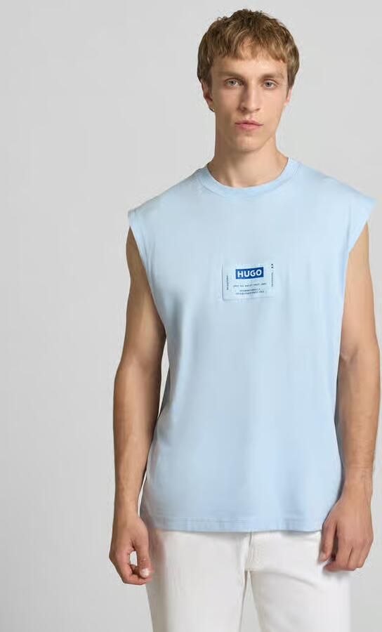 HUGO Blue regular fit tank top van puur katoen model 'NURAZAK' - Foto 3