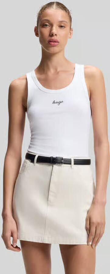 HUGO Blue Regular fit tanktop van katoenmix model 'Damatank_B' - Foto 3