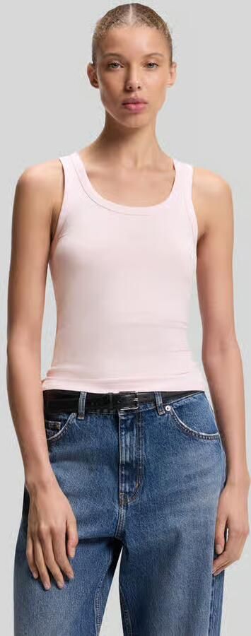 HUGO Blue Regular fit tanktop van katoenmix model 'Damatank_B' - Foto 3