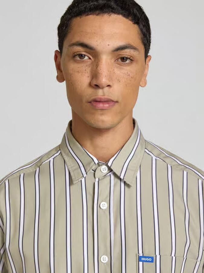 HUGO Blue Regular fit vrijetijdsoverhemd van pure katoen model 'Ebalto_1'