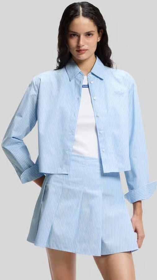 HUGO Blue Relaxed fit Blouse met lange mouwen van puur katoen - Foto 2