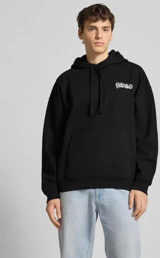 Hugo Blue Relaxed fit hoodie van puur katoen model 'NYROHOOD' - Foto 2