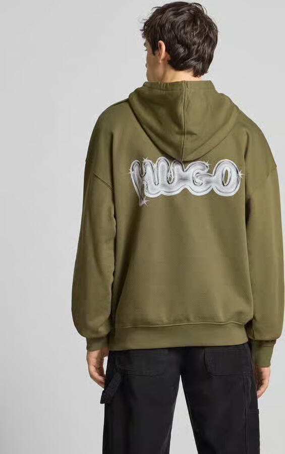 HUGO Blue Relaxed fit hoodie van puur katoen model 'NYROHOOD'