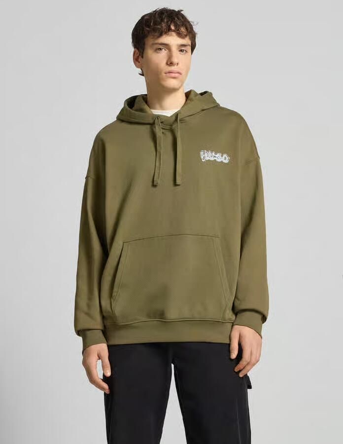HUGO Blue Relaxed fit hoodie van puur katoen model 'NYROHOOD' - Foto 2