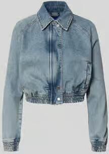 HUGO Blue relaxed fit jeans-bomberjack van katoenmix