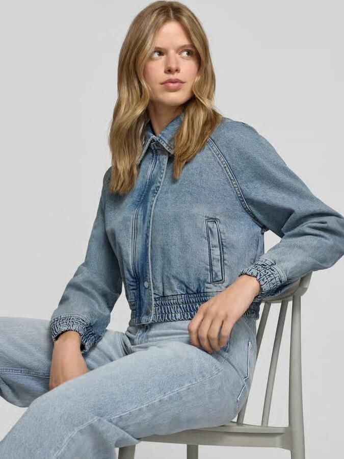 HUGO Blue relaxed fit jeans-bomberjack van katoenmix