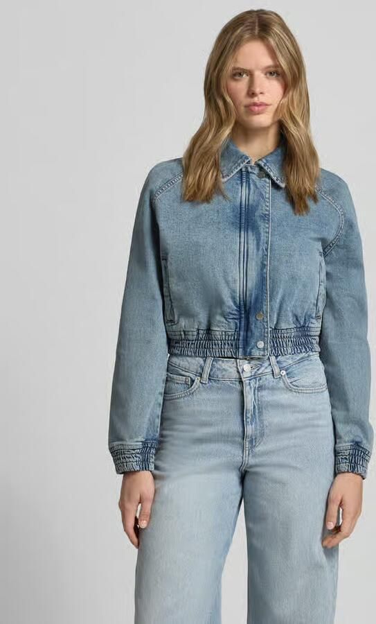 HUGO Blue relaxed fit jeans-bomberjack van katoenmix - Foto 2