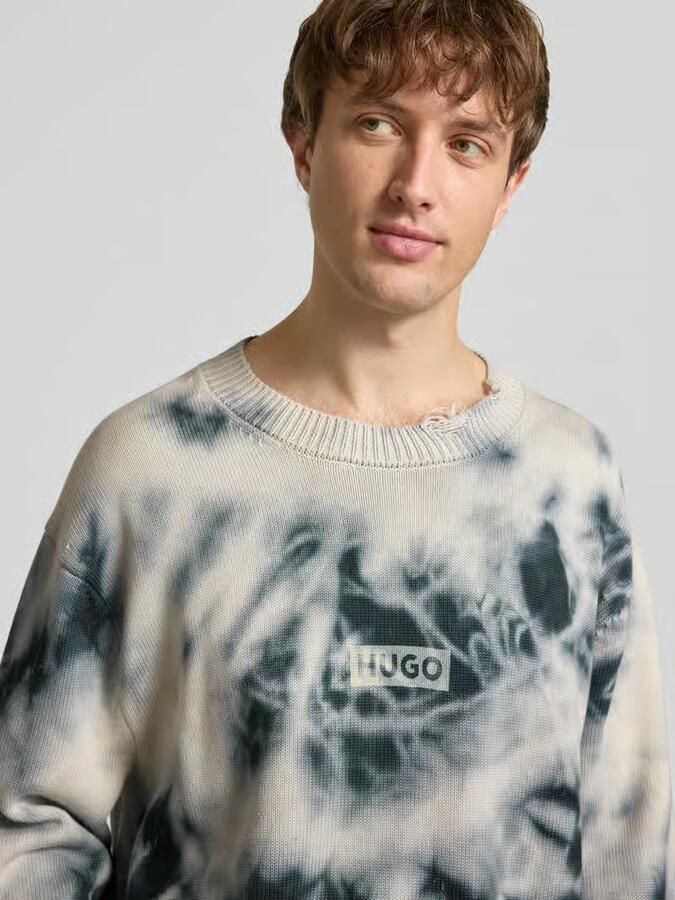 Hugo Blue Relaxed fit pullover van puur katoen model 'SESTROY'