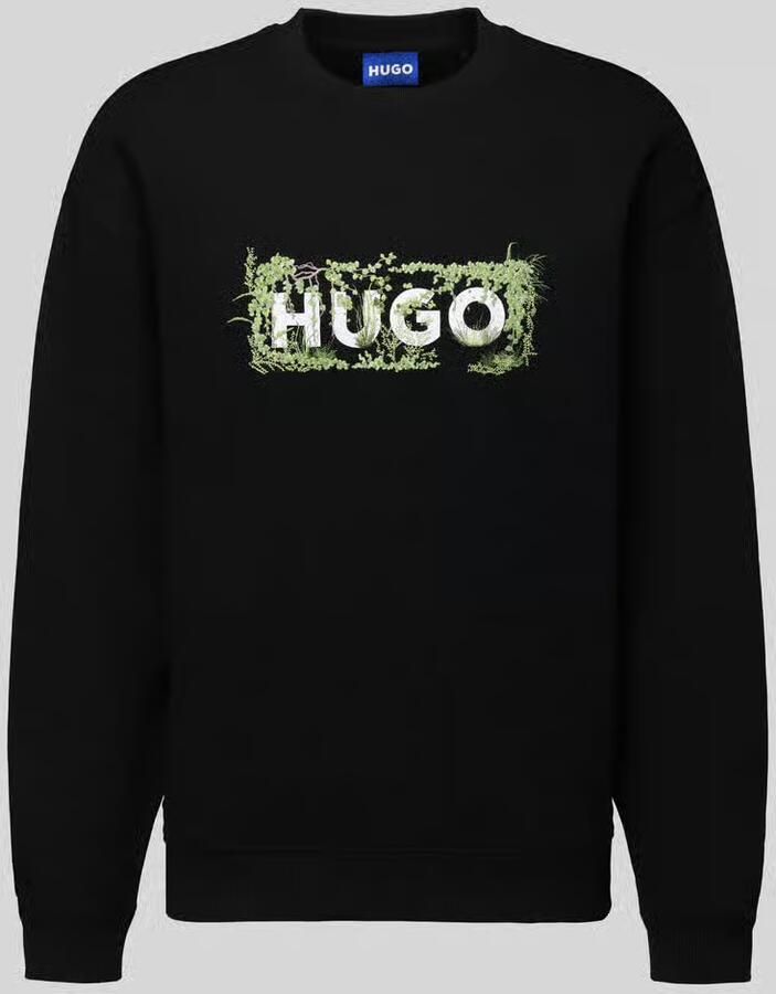 HUGO Blue relaxed fit sweatshirt van 100% katoen model 'Niviocrew' - Foto 2