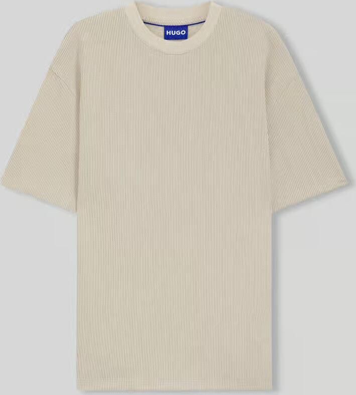 HUGO Blue relaxed fit T-shirt van katoenmix model 'NUWAFFLE' - Foto 2