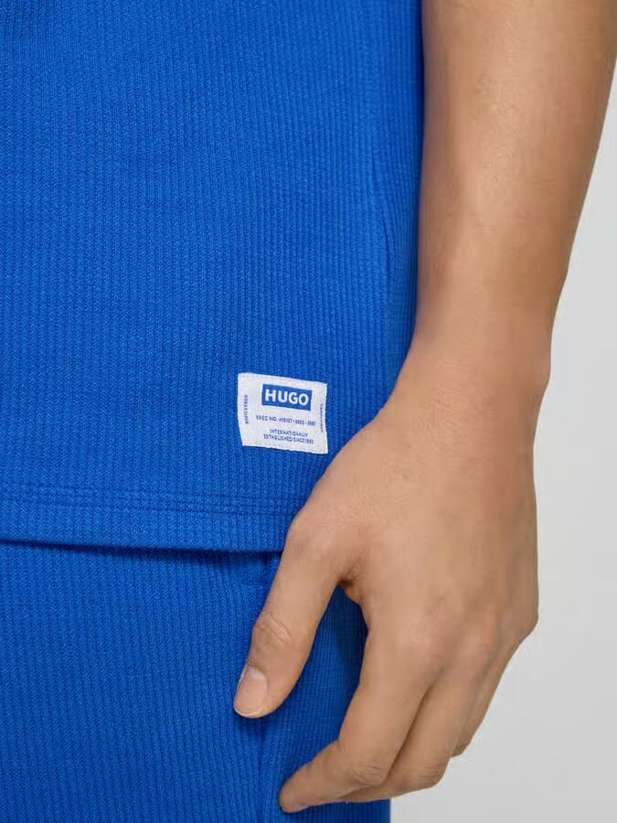 HUGO Blue relaxed fit T-shirt van katoenmix model 'NUWAFFLE'