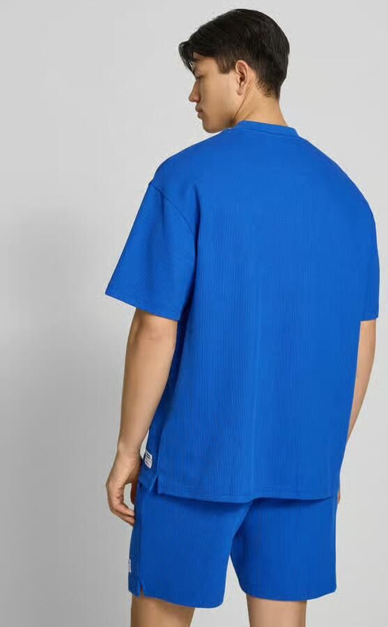 HUGO Blue relaxed fit T-shirt van katoenmix model 'NUWAFFLE' - Foto 3