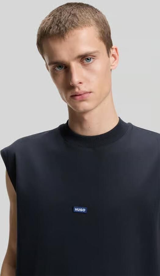 HUGO Blue relaxed fit tank top van puur katoen model 'NAVERTZ'
