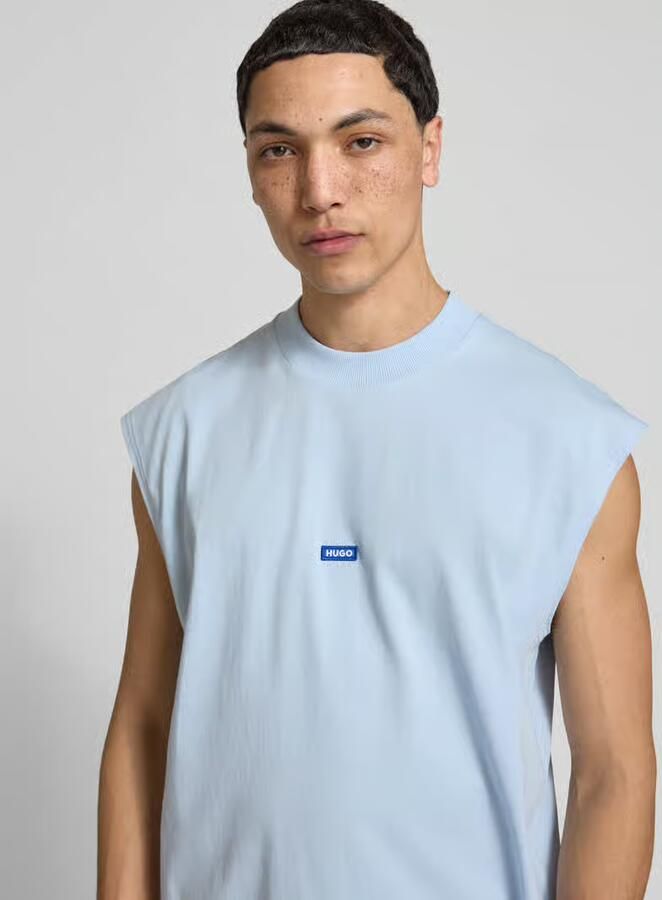 HUGO Blue relaxed fit tank top van puur katoen model 'NAVERTZ'