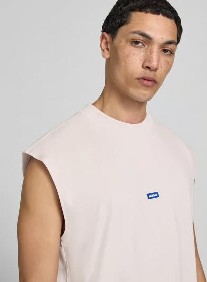 HUGO Blue relaxed fit tank top van puur katoen model 'NAVERTZ'