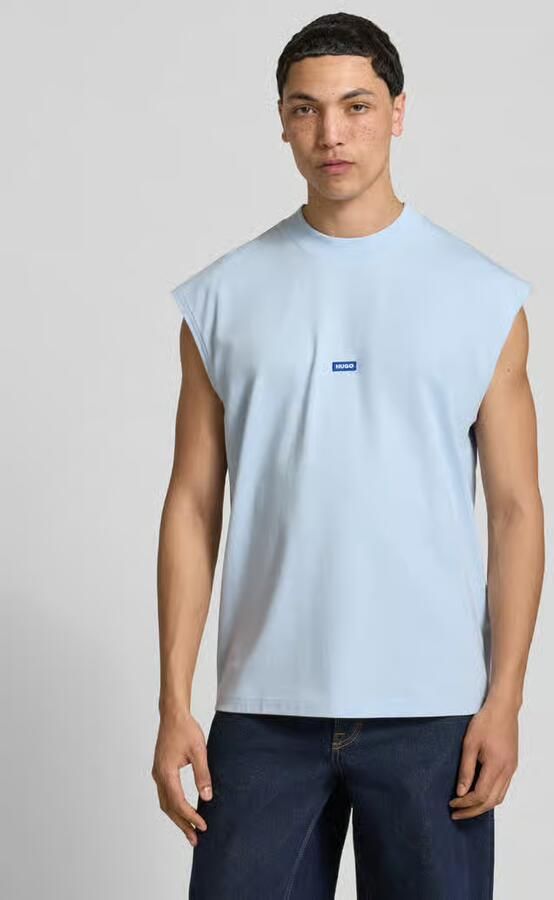HUGO Blue relaxed fit tank top van puur katoen model 'NAVERTZ' - Foto 4