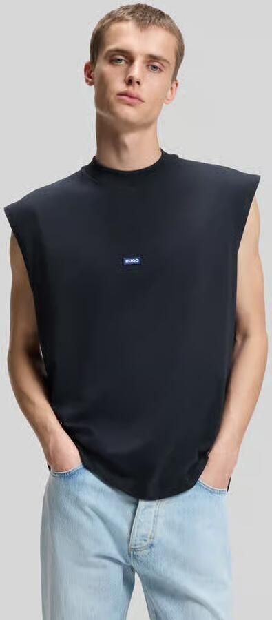 HUGO Blue Regular fit t-shirt van puur katoen model 'NAVERTZ' - Foto 3