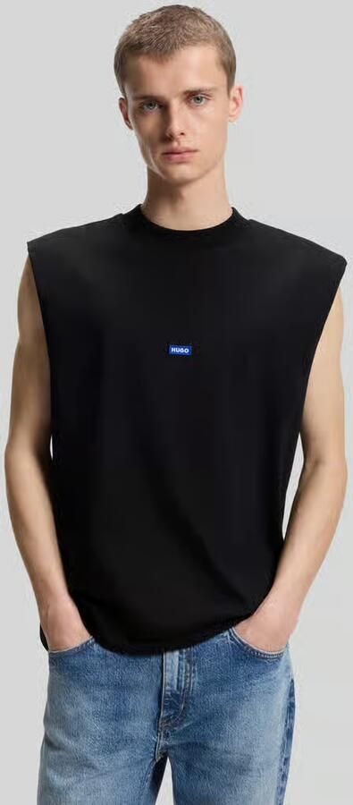 HUGO Blue relaxed fit tank top van puur katoen model 'NAVERTZ' - Foto 4
