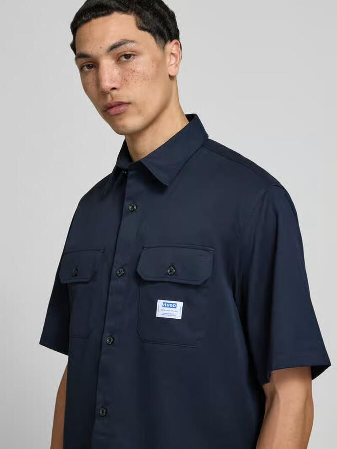 HUGO Blue relaxed fit vrijetijdsoverhemd van puur katoen model 'EKYNO'