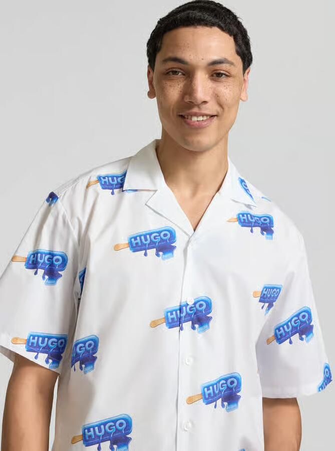 HUGO Blue Relaxed fit vrijetijdsoverhemd van puur katoen model 'ELIGINO'