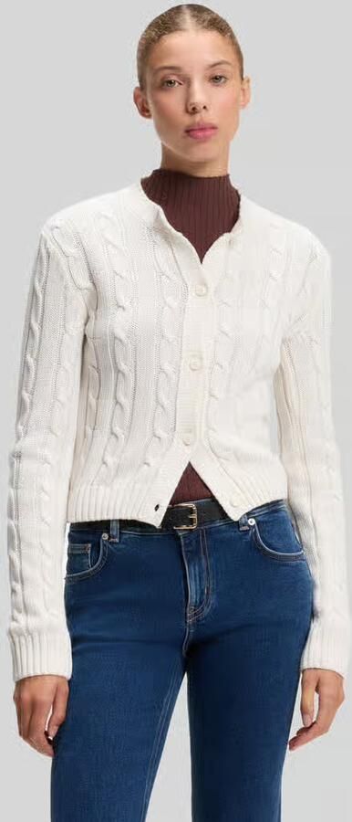 HUGO Blue Slim fit gebreid jack van katoenmix model 'Sbradina_B' - Foto 3