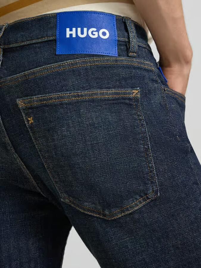 HUGO Blue Slim Fit jeans van katoenmix model 'Zane'