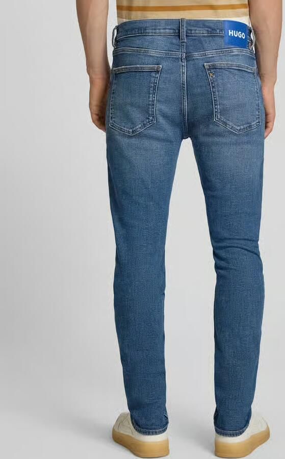 HUGO Blue Slim Fit jeans van katoenmix model 'Zane' - Foto 3