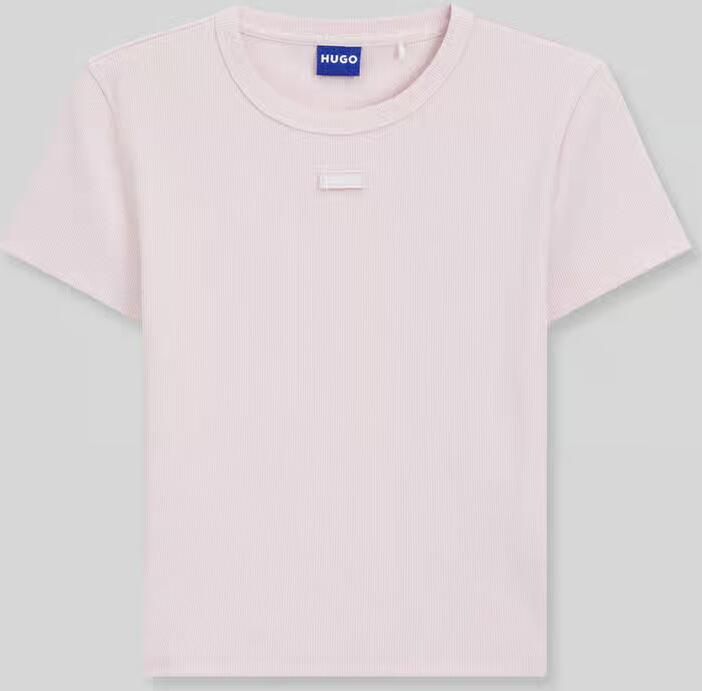 HUGO Blue slim fit kort T-shirt van katoenmix model 'BABY TEE_B' - Foto 2