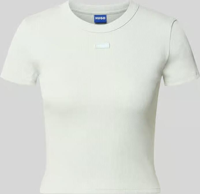 HUGO Blue slim fit kort T-shirt van katoenmix model 'BABY TEE_B' - Foto 2