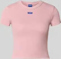 HUGO Blue Slim fit T-shirt van katoenmix model 'BABY TEE_B'