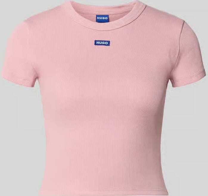 Hugo Blue Slim fit T-shirt van katoenmix model 'BABY TEE_B'