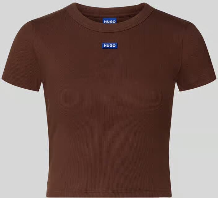 Hugo Blue Slim fit T-shirt van katoenmix model 'BABY TEE_B'