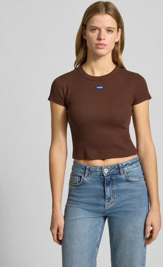 HUGO Blue Slim fit T-shirt van katoenmix model 'BABY TEE_B' - Foto 2