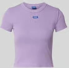 HUGO Blue slim fit t-shirt van katoenmix model 'Baby Tee'