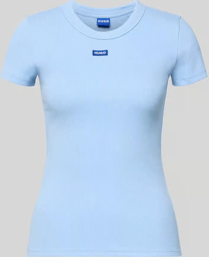 Hugo Blue Slim fit T-shirt van katoenmix model 'EASY TEE'