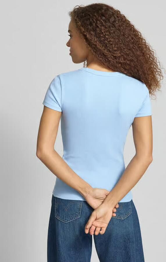 Hugo Blue Slim fit T-shirt van katoenmix model 'EASY TEE' - Foto 3