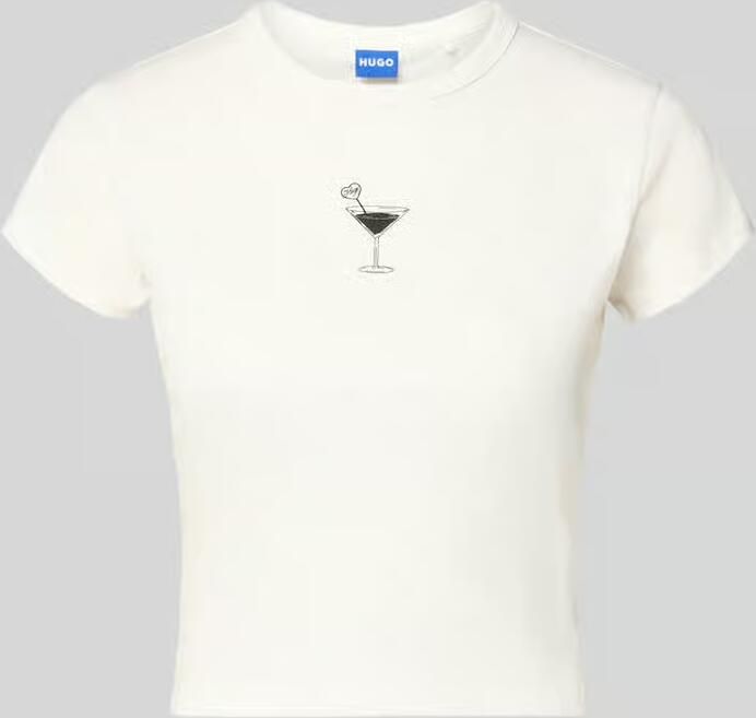 HUGO Blue slim fit T-shirt van puur katoen model 'DICHROMA_B' - Foto 2