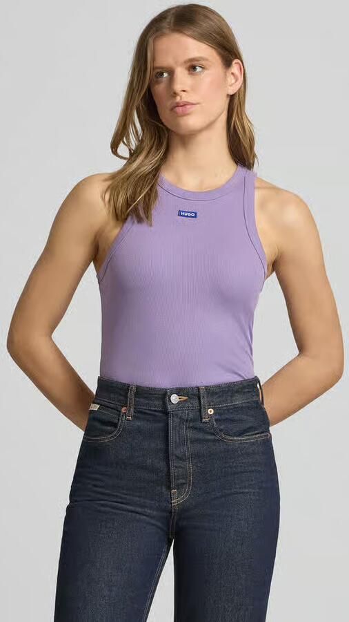 HUGO Blue Slim fit tank top van katoenmix model 'Easy Tank' - Foto 3