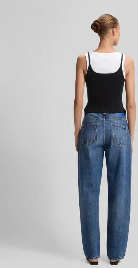 HUGO Blue Slim fit top van puur katoen in laagjeslook - Foto 2