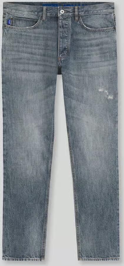HUGO Blue straight fit jeans met labelpatch model 'Jonah'