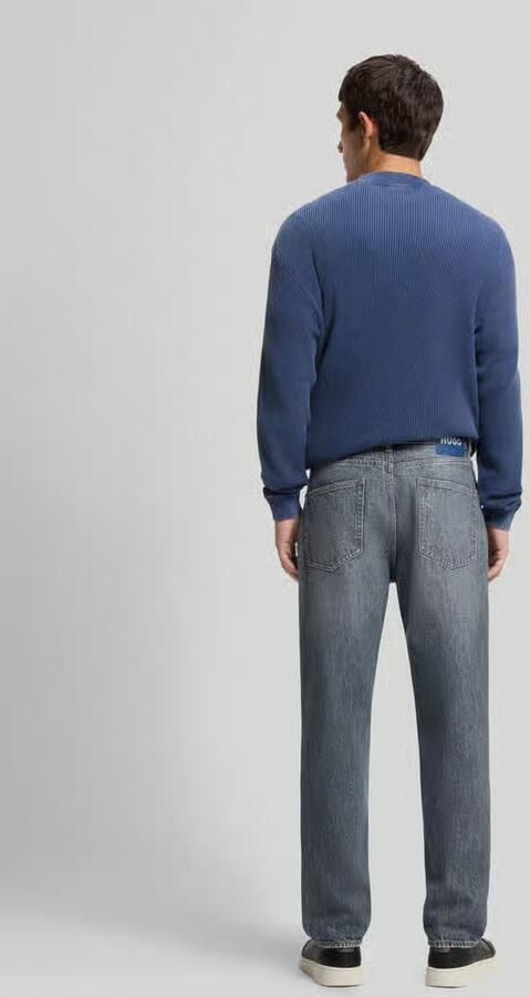 HUGO Blue straight fit jeans met labelpatch model 'Jonah' - Foto 3