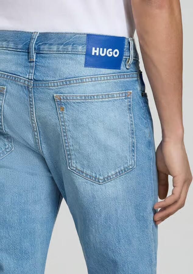 HUGO Blue Straight fit Jeans van Katoen