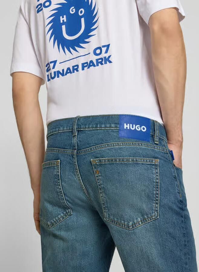 HUGO Blue straight fit jeans van katoenmix model 'Brody'
