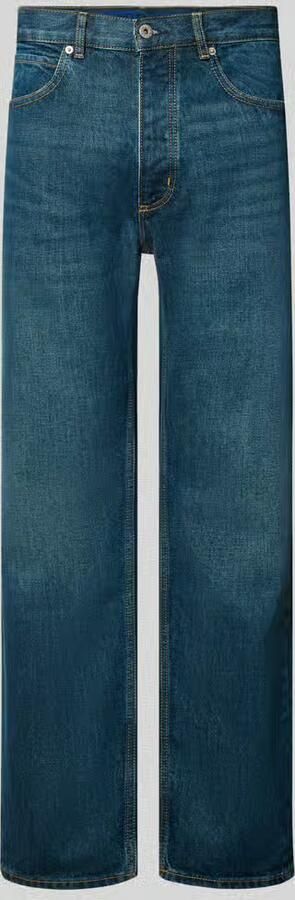 HUGO Blue straight fit jeans van katoenmix model 'Jonah'
