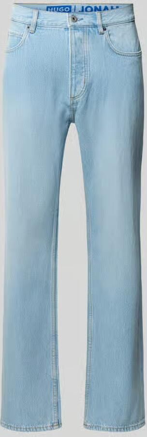 HUGO Blue straight fit jeans van katoenmix model 'Jonah'