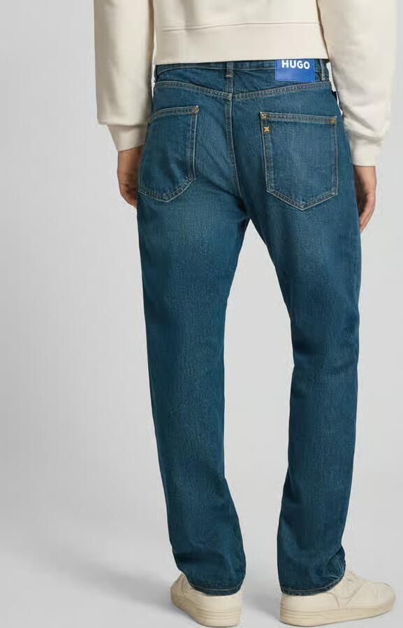 HUGO Blue straight fit jeans van katoenmix model 'Jonah' - Foto 2